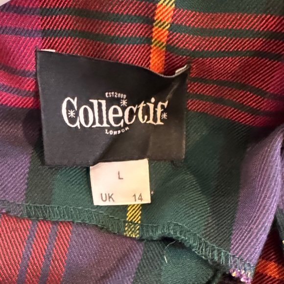 Collectif Red and Green Plaid Dress - Picture 3 of 5